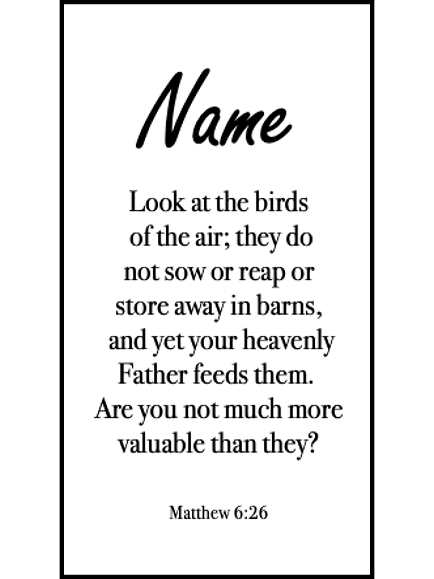 Matthew 6:26 | Look at the Bird of the Air | Pressed Flower Bookmark