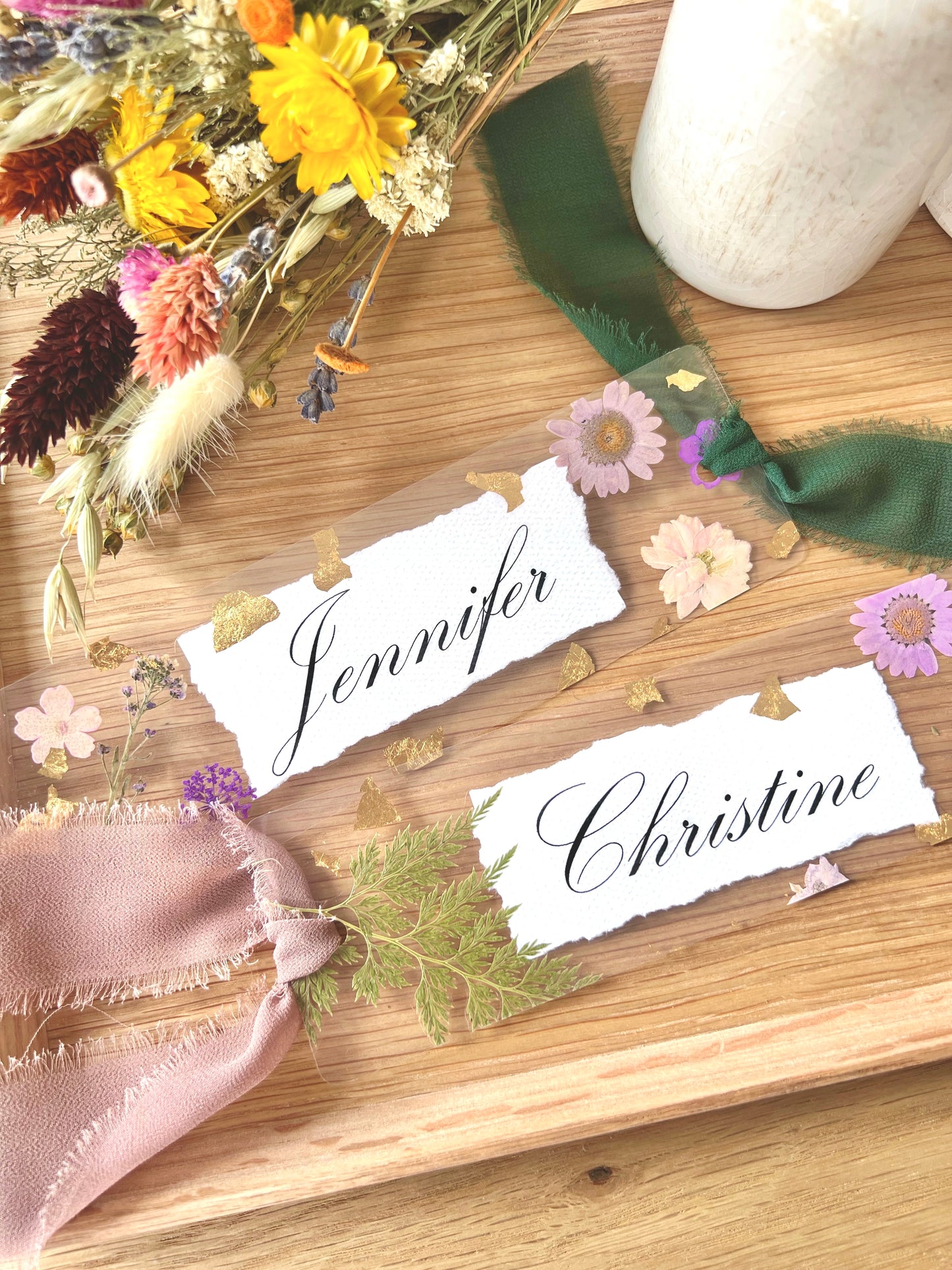 Custom Name | Pressed Flower Bookmark