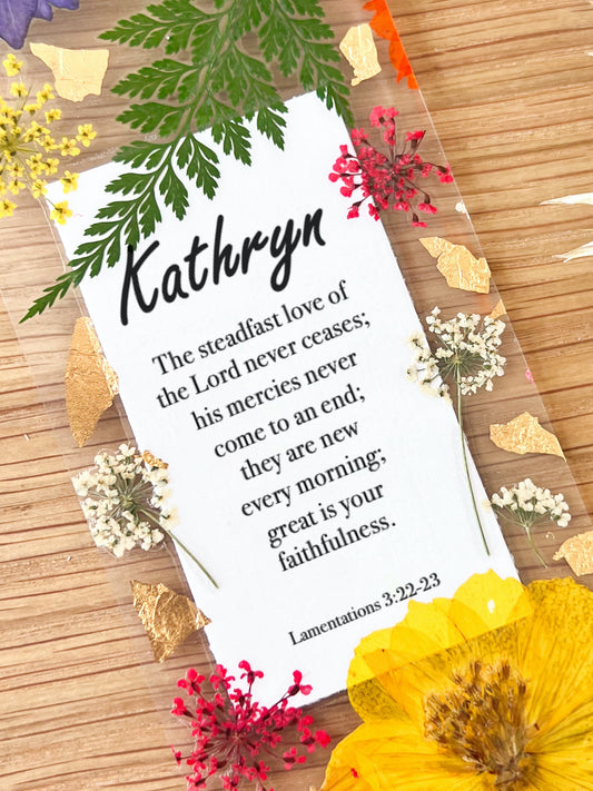 Lamentations 3:22 | God's Love New Every Morning | Pressed Flower Bookmark