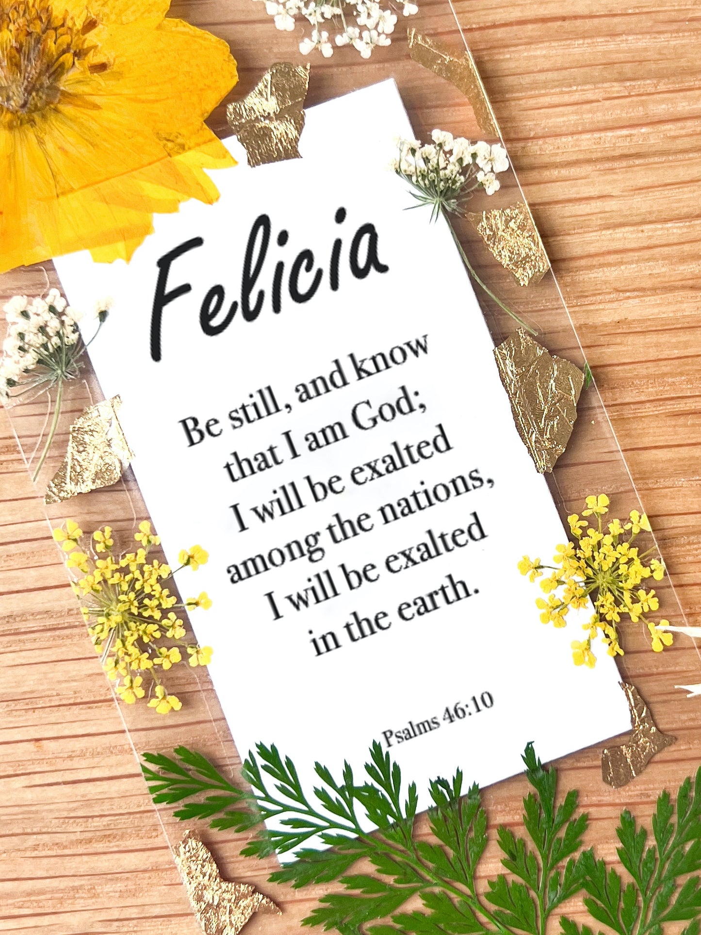 Psalms 46 | Be Still & Know I am God | Pressed Flower Bookmark