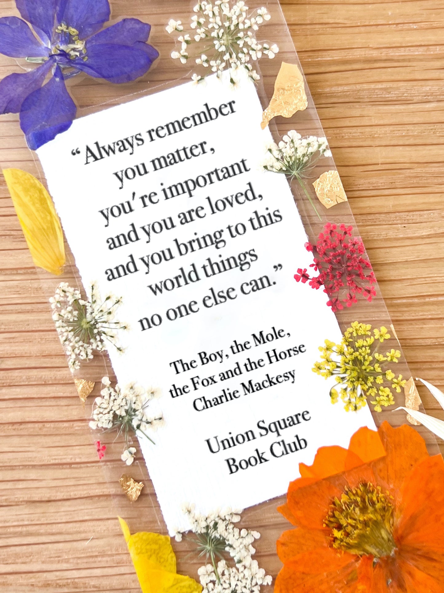 Custom Book Club  | Pressed Flower Bookmark