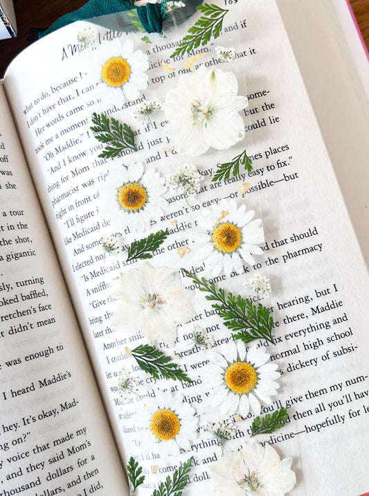 pressed flowers and ferns bookmark