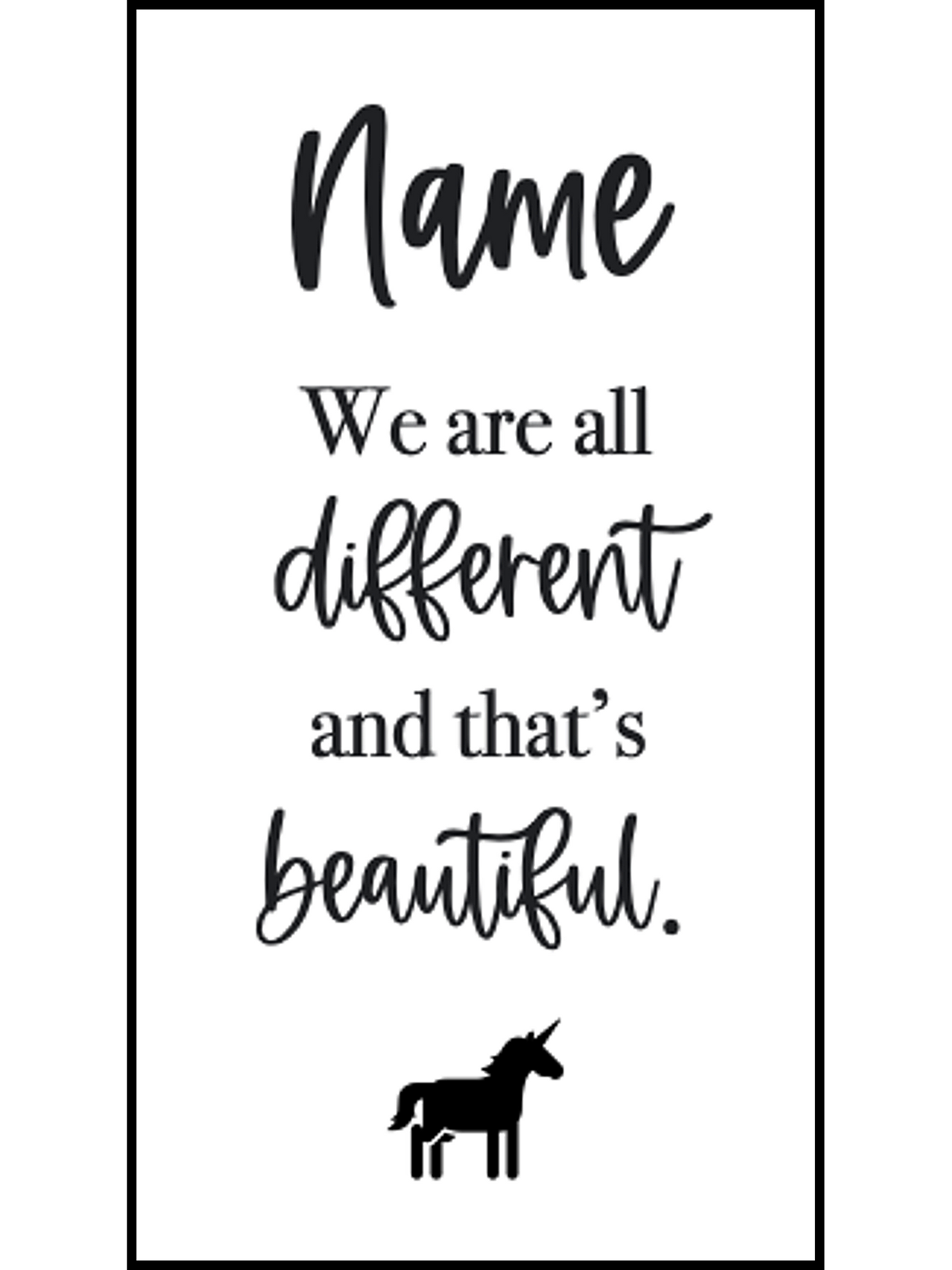 We Are All Different That's Beautiful | Children's Bookmark