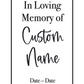 In Loving Memory | Memorial Bookmark