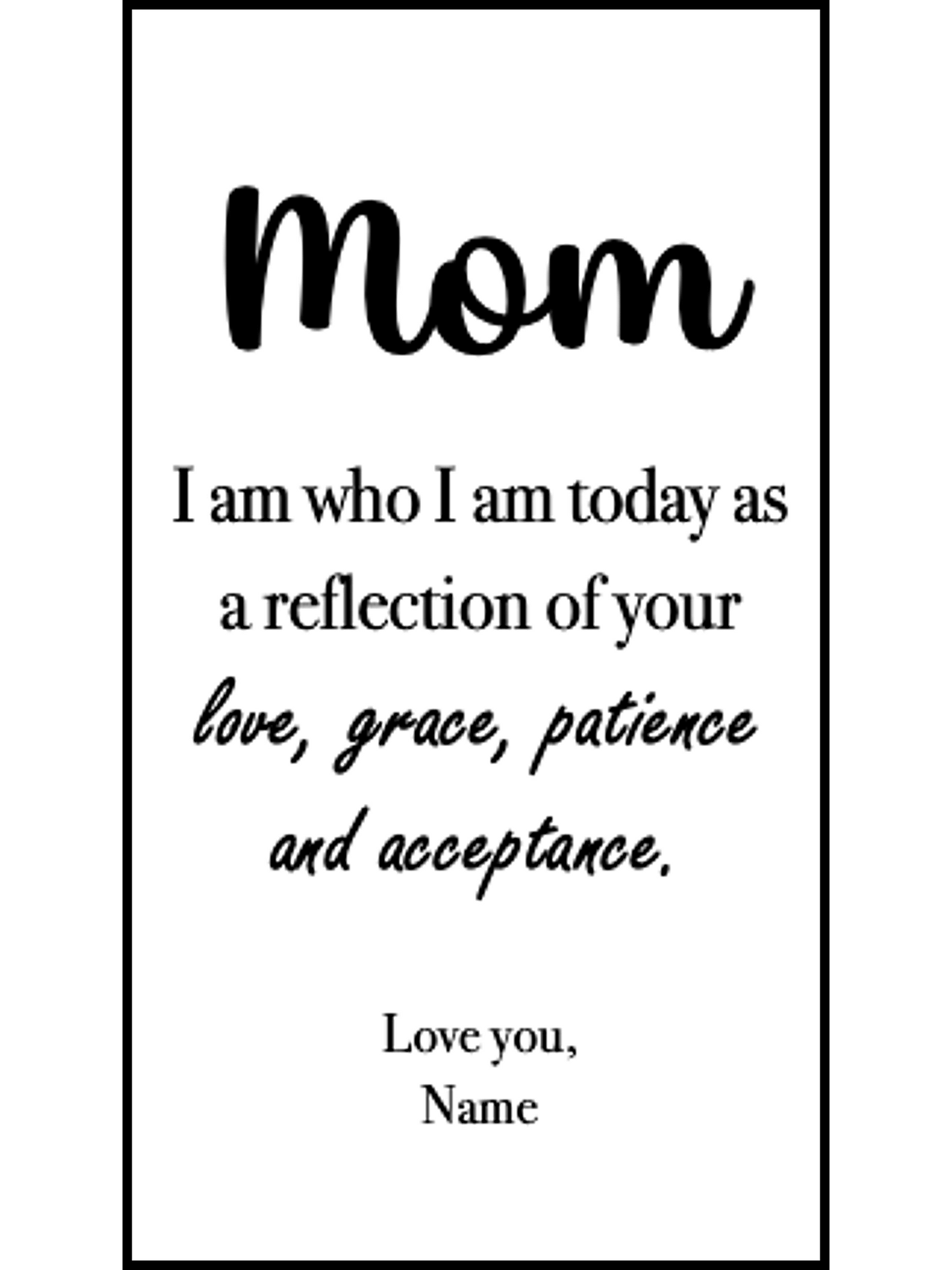 Mom I am Who I am Because of You | Pressed Flower Bookmark