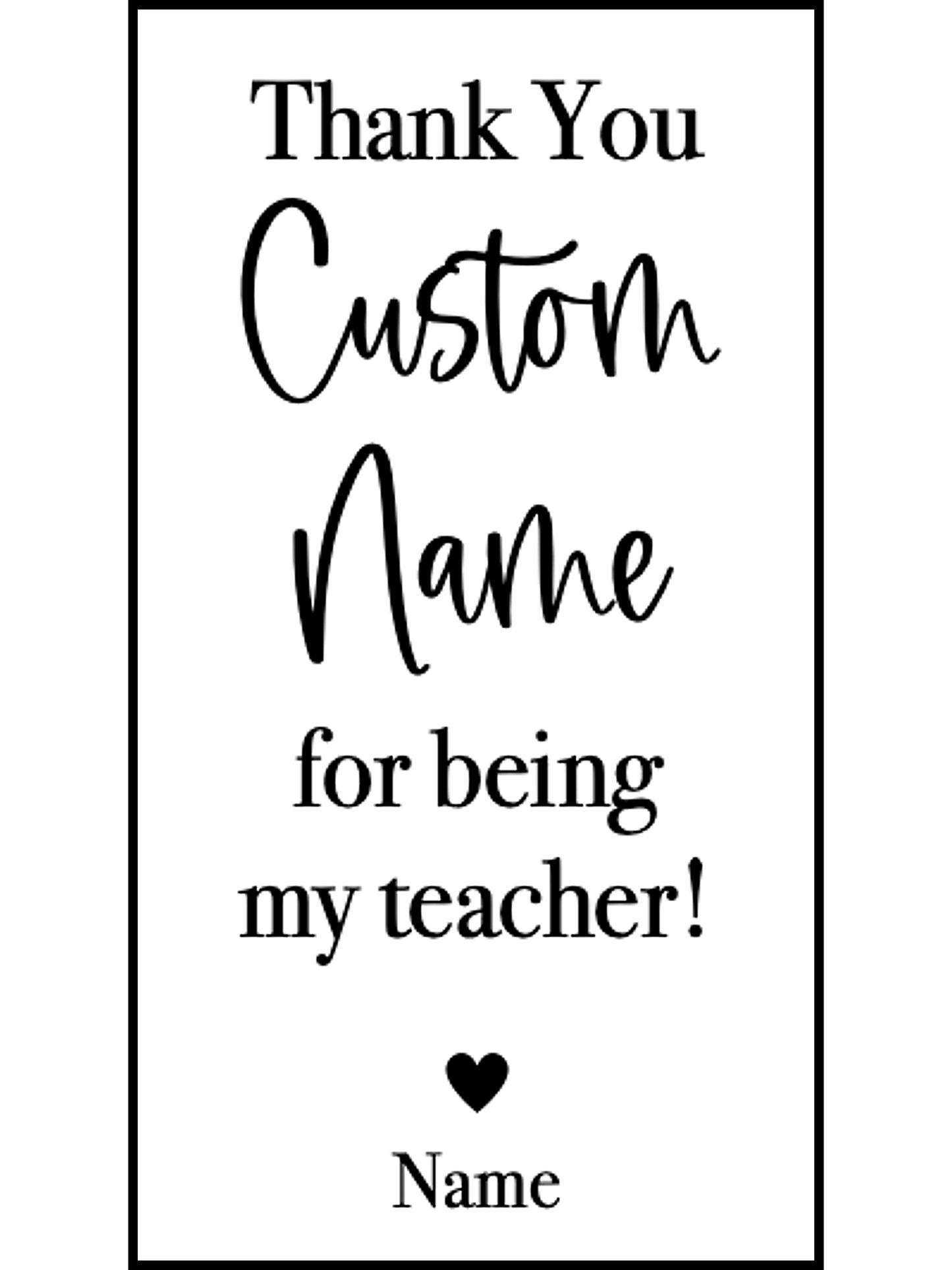 Thank You for Being My Teacher | Teacher Bookmark