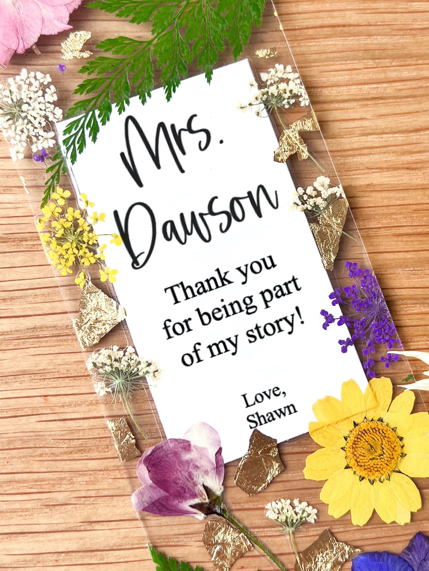 Thank You for Being Part of My Story | Teacher Bookmark