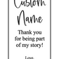 Thank You for Being Part of My Story | Teacher Bookmark