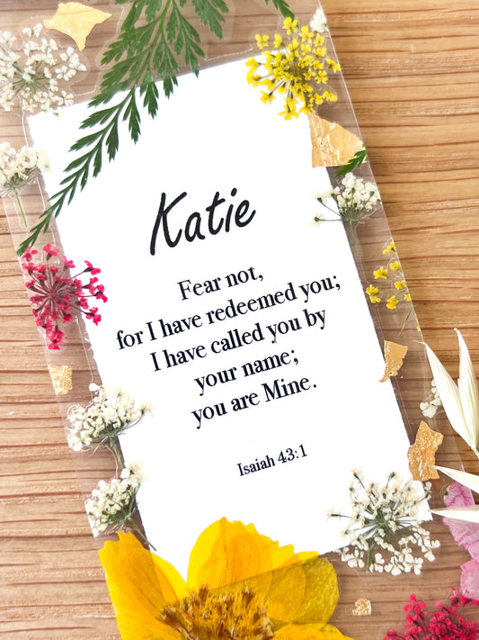 Isaiah 43:1 | Called you By Name | Pressed Flower Bookmark