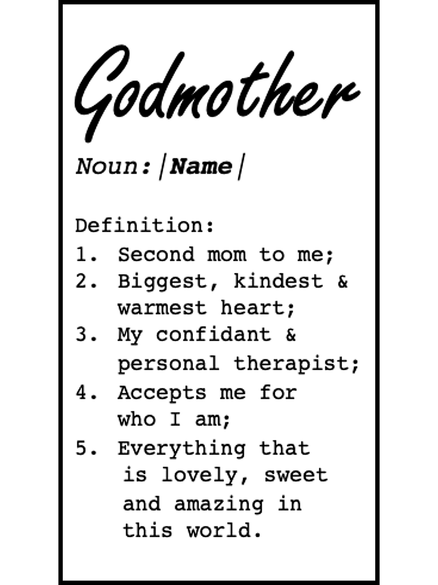 Godmother Definition | Pressed Flower Bookmark