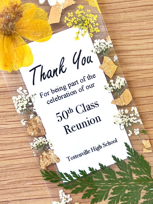 Bookmark includes the following message: " Thank you for being part of the celebration of our [custom celebration name] [custom school/organization name]"