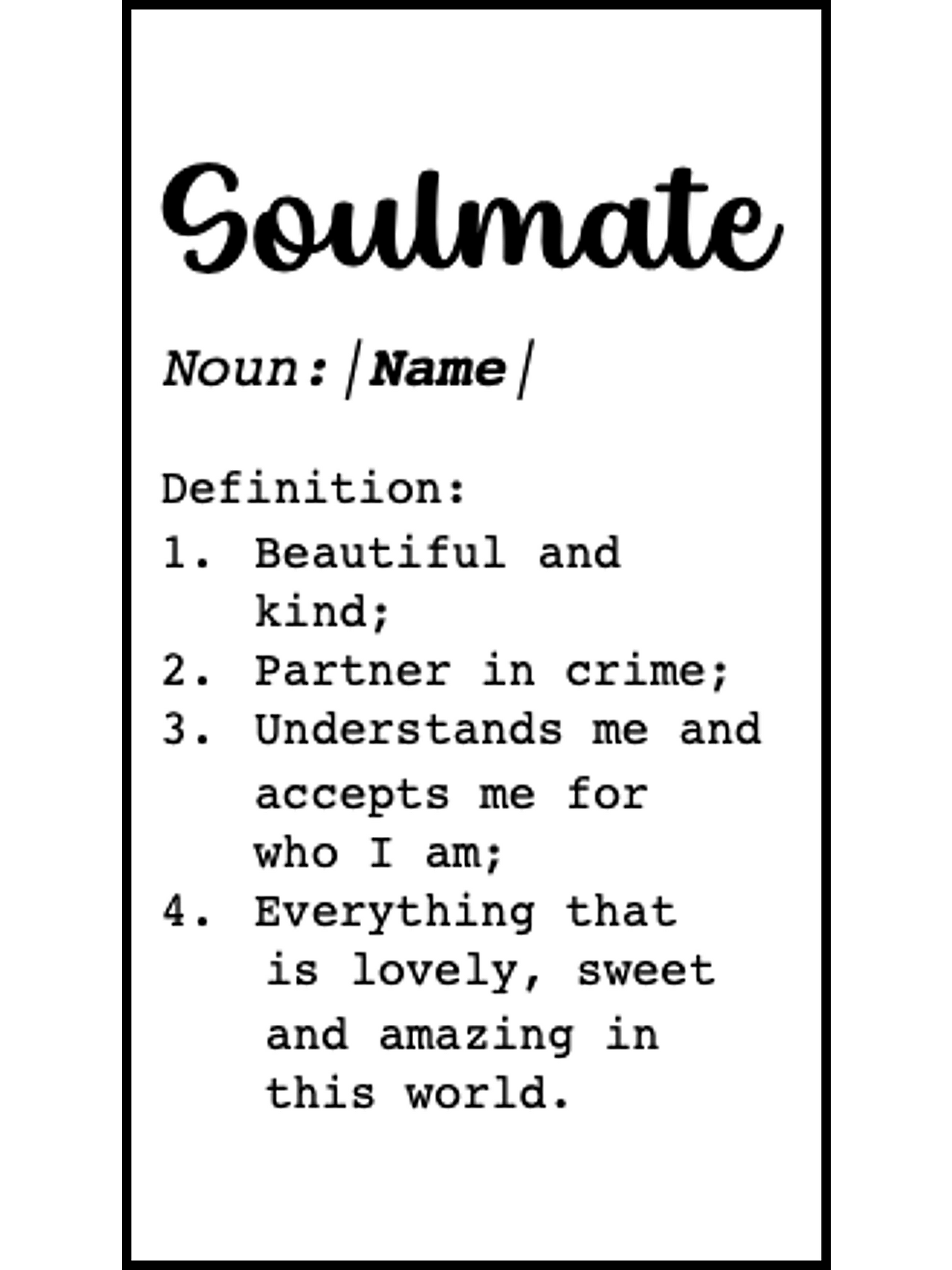 Soulmate Definition | Pressed Flower Bookmark