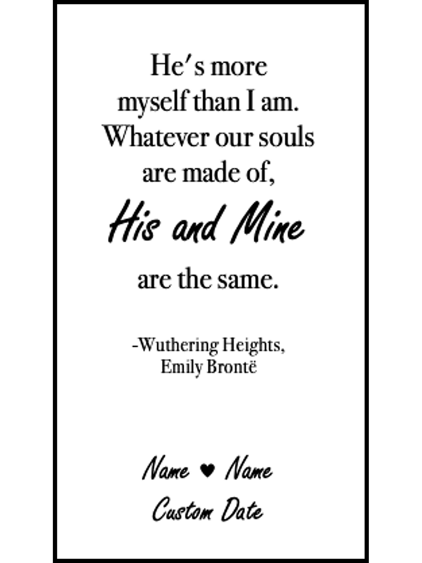 Wuthering Heights | Emily Brontë Wedding | Wedding Bookmark