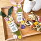 Wedding pressed flower bookmark with the following quote "[name] & [name] [custom date] So they are no longer two, but one flesh. Therefore what God has joined together, let no one separate. Matthew 19:6"