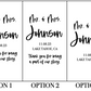 Thank You For Being Part of Our Story [Mr & Mrs] | Wedding Bookmark
